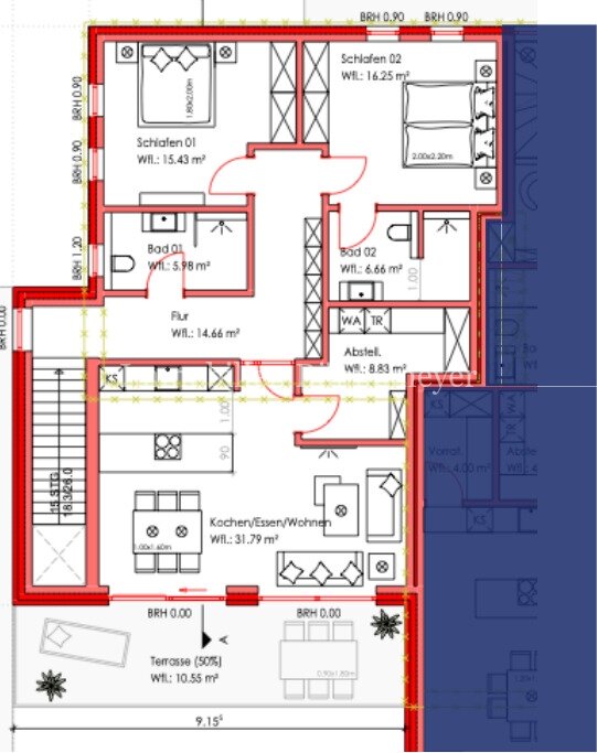 Grundriss Haus 01 - Whg. 02 OG Grundriss Haus 01 - Whg. 02 OG